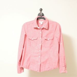 Forever 21 Long Sleeve Button Down Shirt Salmon Pink Size US S